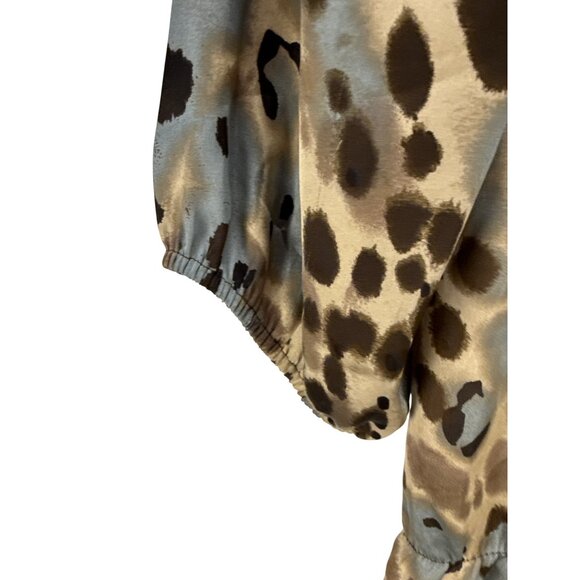 Dressbarn Plus Size 1X Embellished Sheer Animal Print Blouse Chiffon Tunic Top - Picture 4 of 7